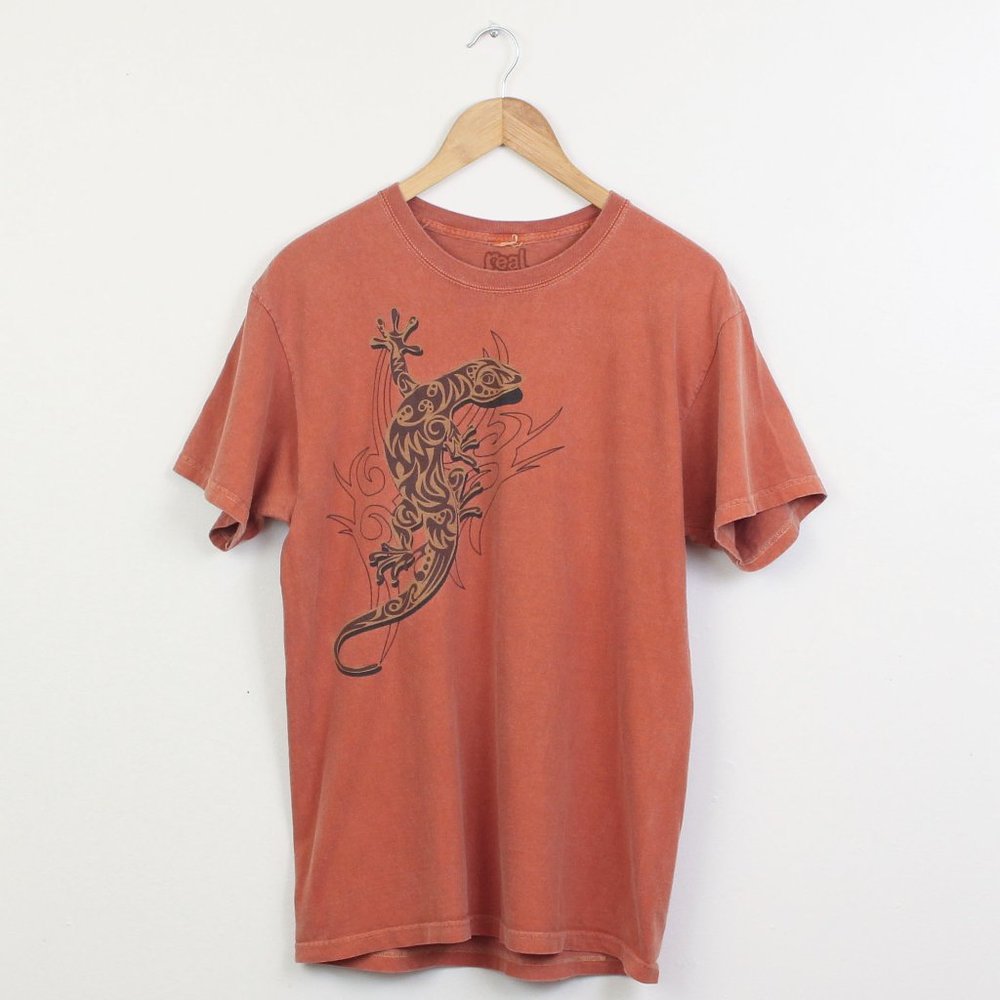 Real Dirt Shirt Mens Large Orange Hawaii